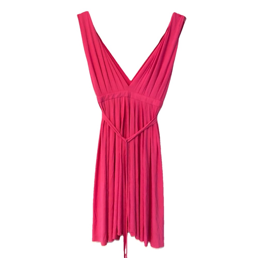 Anamaria Couture Women’s Pink Plunge V-neck Dress Size XS - S Pleated Swing